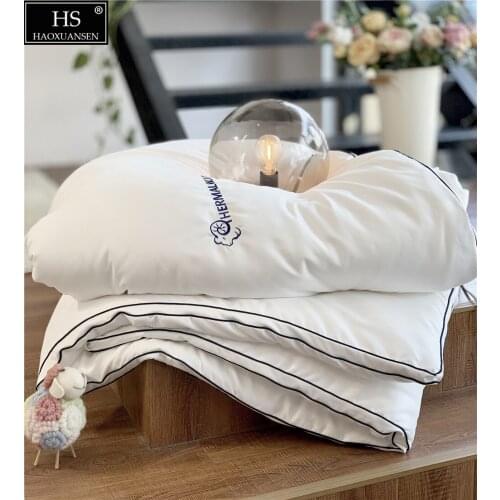 King Queen Size White Microfiber Fabric Premium Austrialia Wool Filling Weight 4kg Comforter Quilt Duvet Bedding Warm Winter
