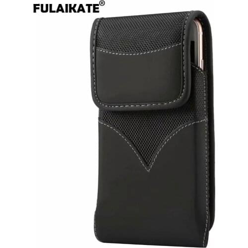 FULAIKATE 6.3" Rotate Clip Matte Cloth Universal Phone Bag for iPhone Xs Max Waist Pouch for Huawei P30 Pro Mate 20 Sport Pocket