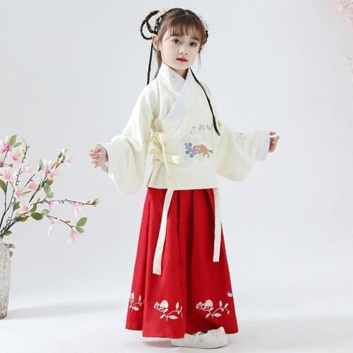 Hot sell Chinese Children Hanfu Costume Kids Ancient Fairy Han Tang Dynasty Girls Dresses Set Children Princess Cosplay Costume