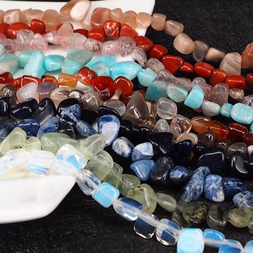 Crystal agate loose beads Europe and America irregular string beads stretched feldspar moonstone crystal necklace accessories