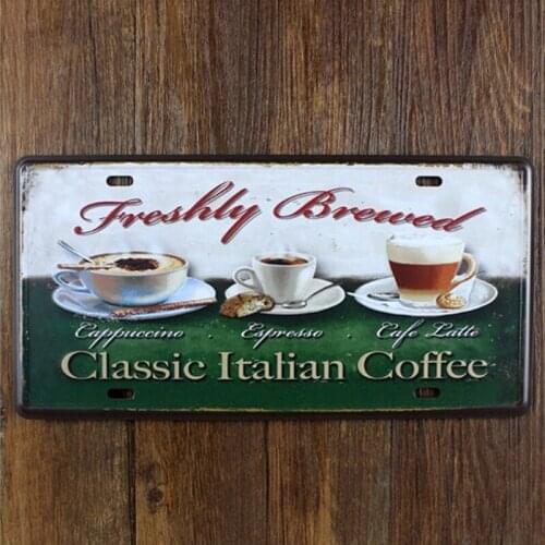 Classic Italian Coffee Vintage Metal Tin Sign Poster Artwork Wall Decor 30x15CM