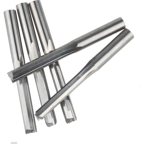 5Pcs 6x42mm Two Flutes Straight Slot End Mill CNC Two Dimension Cutting Tools Router Bit For Wood Engraving CNC Machine
