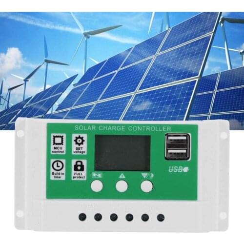 12V 24V MPPT Solar Battery Charge Controller Solar Panel Battery Regulator With Dual USB Output 10A 20A 30A 40A 50A 60A