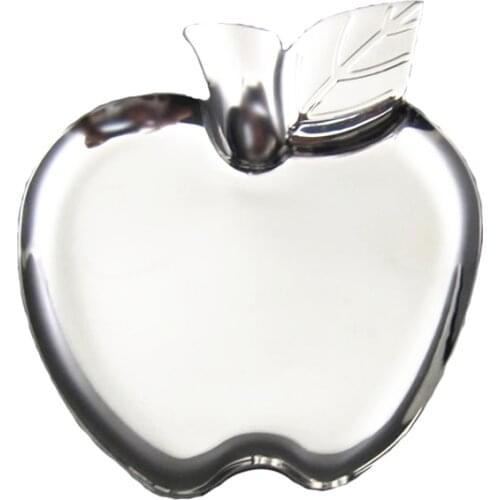 304 Stainless Steel Creative Apple Heart Shape Plate Mirror Polished Fruit Snack Dish Solid Food Tray Tableware Christmas gift