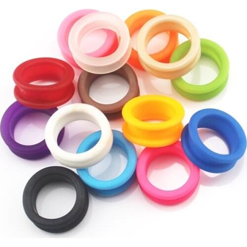 LBER 50Pcs Silicone Finger Rings for Any Scissors Inserts Haircutting Styling Tools Accessories Mix Colors