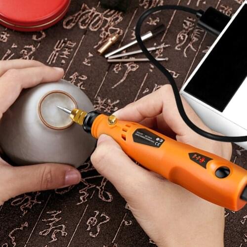 Mini Polished Carving Engraving Pen DIY 3.6V Electric Grinder Drill Grinding Machine Tool Bare Metal Cordless USB Charging