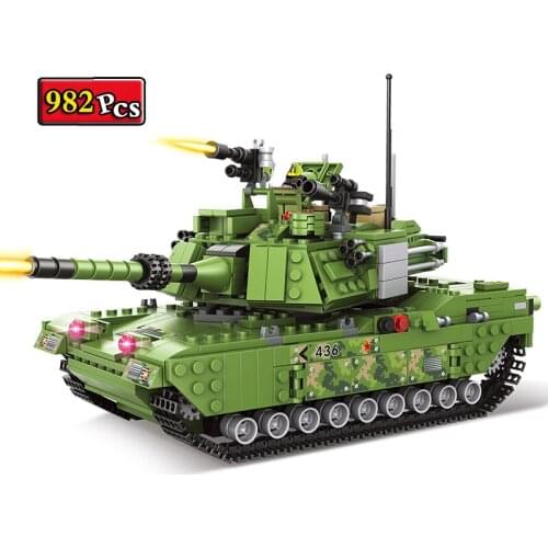 World War II Military Series 6-in-1 Tank Armored Vehicle Aircraft Artillery Weapon MOC Model Building Blocks Bricks Toys Gifts