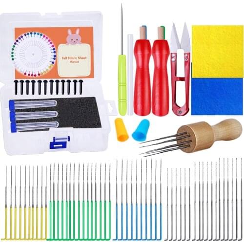 LMDZ 80g Wool Roving Needle Felting Kit Felt Fabric Embroidery Hoop Felting Needles Wool Felting Kits for Beginners Painting