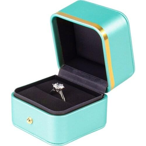 Blue Wedding Ring Display Packaging Gift Box 3 Colors Exquisite Jewellery Pendent Bracelet Holding Case For Women Jewelry Holder