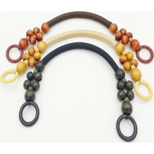 1pcs 45cm Diy Replacement Wood Bead Rope Bag Strap Handles Fashion Shoulder Belt Bag Handbag Diy Belt For Bag Strap Parts Access