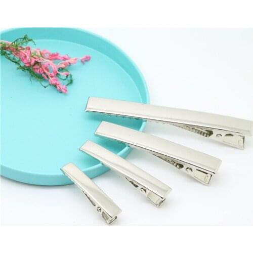 3.2cm -9.7cm Rectangular Shaped Clip sliver color Duckbill Clip Child Hair Pin DIY Accessories