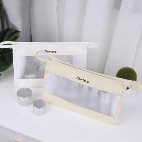 Japanese Minimalist Style Womens Daily Transparent Travel Makeup Portable And Simple Style Makeup Bag Waterproof Cosmetic Bags