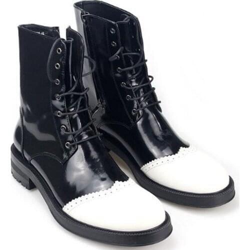 Winter High-End Martin Boots Genuine Leather Men Boots Lace up short Ankle Boots for men Big size 46