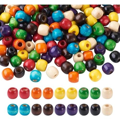 1Set Natural Large Hole Wooden Barrel Spacer Beads Wood Rondelle Drum Dreadlock Hair Braid Beads for DIY Macrame Jewelry Making