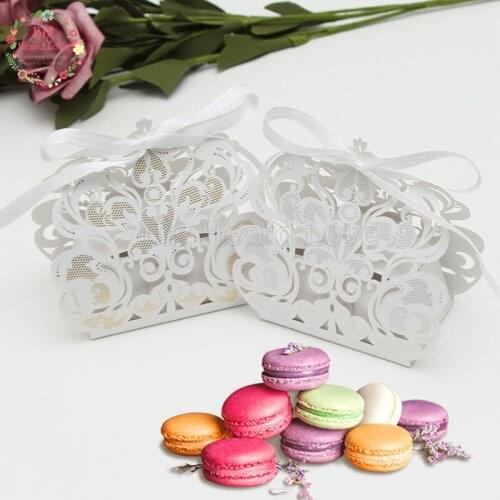 10pcs Golden/Silver/Red Lace Laser Cut Wedding Candy Boxes Wedding Favors and Gifts for Guests Party Decoration