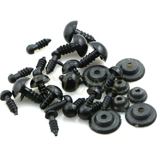 100Pcs/Set 6-12mm New Plastic Safety Eye For Teddy Bear Doll Animal Puppet Toy R9JD