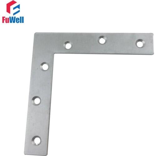 4pcs 120mm x 120mm L Type Bracket Stainless Steel 2mm Thickness Mending Repair Plate Connector Corner Angle Bracket