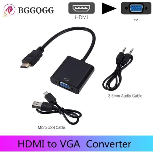 1080P HDMI-compatible to VGA Adapter Digital to Analog Converter Cable For Xbox PS4 PC Laptop TV Box to Projector Displayer HDTV