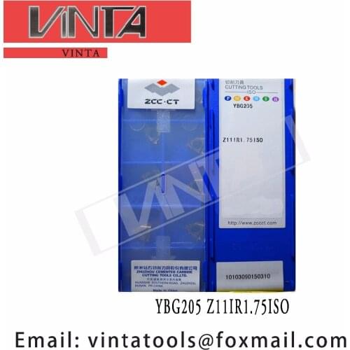Free shipping high quality 10pcs/lots YBG205 Z11IR1.75ISO cnc caibide turning inserts