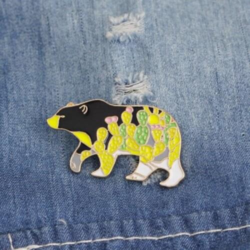 Cartoon Flower Bear Creative Brooch Alloy Clothes Backpack Decoration Bear Badge Pin Clothing Accesories Decoration