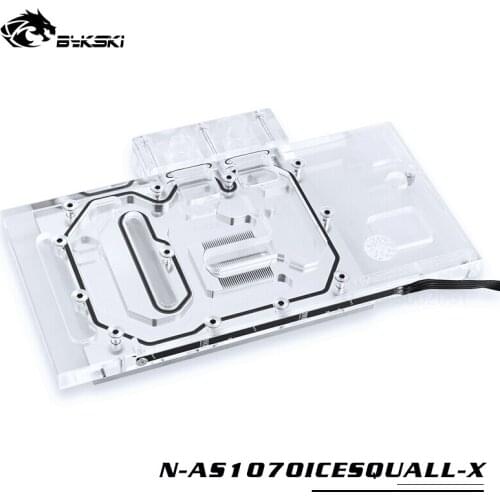 BYKSKI Gpu Water Block use for ASUS GTX1070-O8G-SI/GAMING/GTX 1060 Dual RGB Light/Full Cover Graphics Card Copper Radiator Block