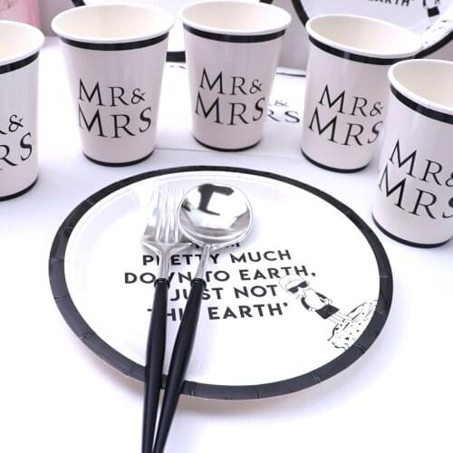 Party Paper Cups Plates Disposable Tableware Birthday Wedding Decorate Disposable set Adult Party Supplies Favors Tableware