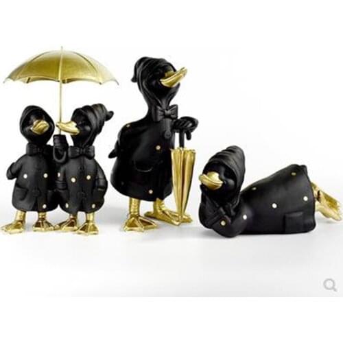 European creative black duck craft ornaments, home office desktop decorations, birthday wedding gifts