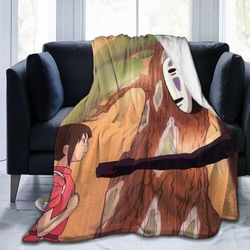 3D Print Blanket Spirited away Figure Flannel Blanket For Beds Throw Soft Carpet Cartoon Printed Bedspread Bedding Sofa Gift-1