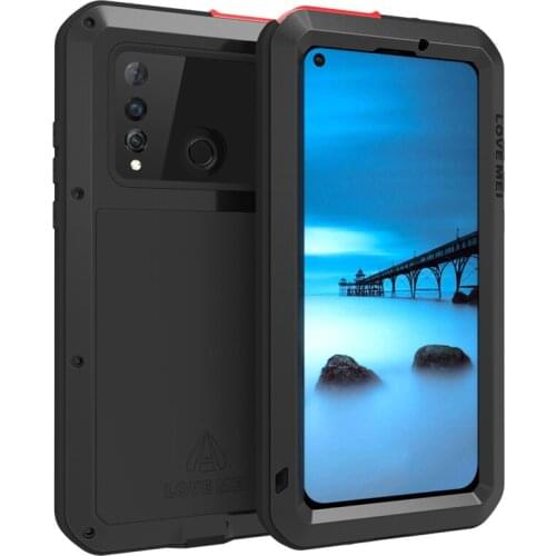 LOVEMEI Dirt-resistant Anti-knock Metal Aluminum Cases with Gorilla Glass for Huawei NOVA 4 VCE-AL00 Heavy Duty Protection Case