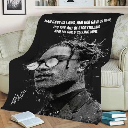 ASAP Rocky 3D Print Plush Blanket Throw On Sofa Home Decor Soft Warmth Washable Nap Blanket Dropshipping