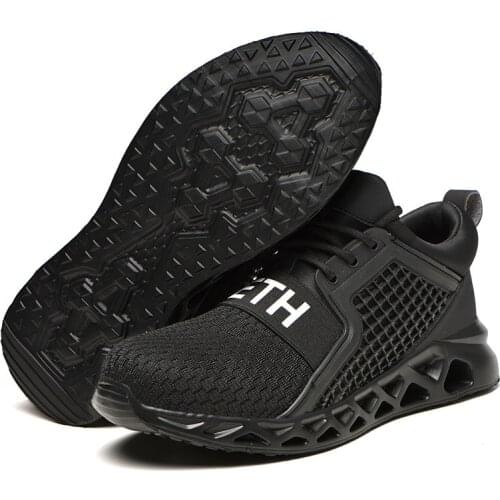 Lightweight And Breathable Sneakers Mens Safety Non-slip Work Shoelaces Steel Toe Cap Puncture-proof Boots Indestructible Shoes