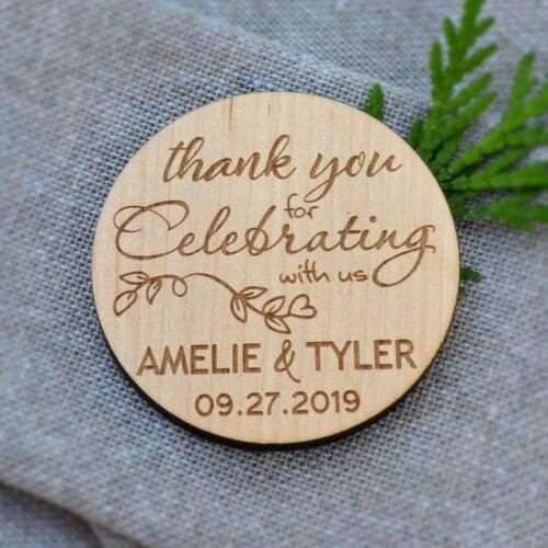 Leaves Save The Date magnet, Rustic Shabby Wedding Party Favors wood magnets, wooden guest Souvenirs, Engraved name invitations