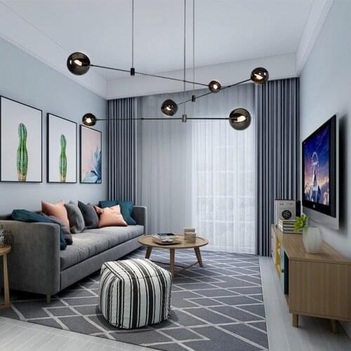 Artpad Minimalist Pendant-Lamp Hanging-Lighting-Fixture 2/4/6 Lights Metal Chandelier for Living room Dining room Restaurant