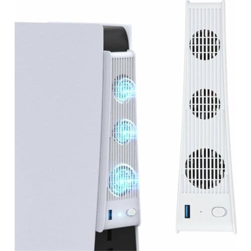 Host Cooling 3-Fan Cooler Game External Accessories Super Cooling Fan Extended USB Interface For PS5 Console Light And Compact