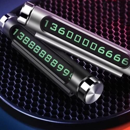 Car Temporary Parking Card Luminous Phone Number Card Universal Rotate Telephone Number Stickers Car Park Card Phone Holder