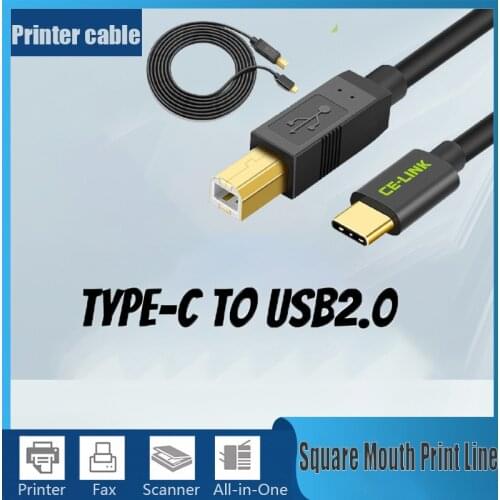 Type C Male Connector To USB 2.0 B Type Male Data Cable Adapter For Cell Phone Printer Hard Disk File Transfer Fast Gold-plated