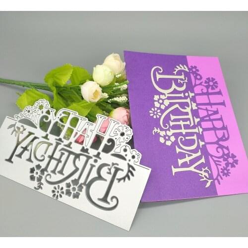 Happy birthday greeting card metal die-cut paper crafts, scrapbooks, cardboard, photo albums, greeting cards DIY decoration