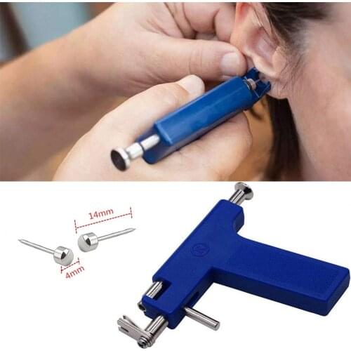 98pcs Set Professional Ear Piercing Gun Tool Ear Studs Steel Ear Nose Navel Body Piercing Gun Unit Tool Kit Safety Pierce Tool