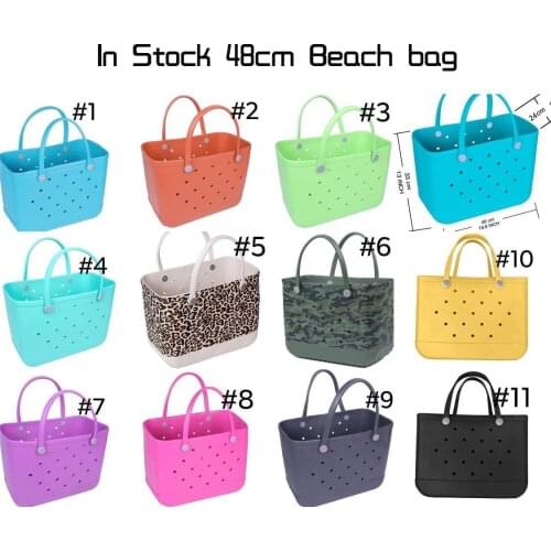 Dropshipping Extra Large Beach Bags Leopard Printed Beach Basket with hole Summer EVA Beach Tote Bag For pool gym and boatl