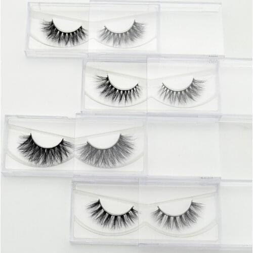 Lash 1 pair 3D Mink Eyelash Real Mink Handmade Crossing Lashes Individual Strip Thick Lash Fake Eyelashes Makeup Beauty