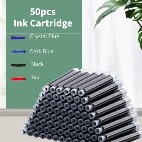 Disposable Fountain Pen Ink Cartridge Pen Refill Black/Red/Blue Ink Set School Office Supplies Stationery Gifts 50pcs/bag