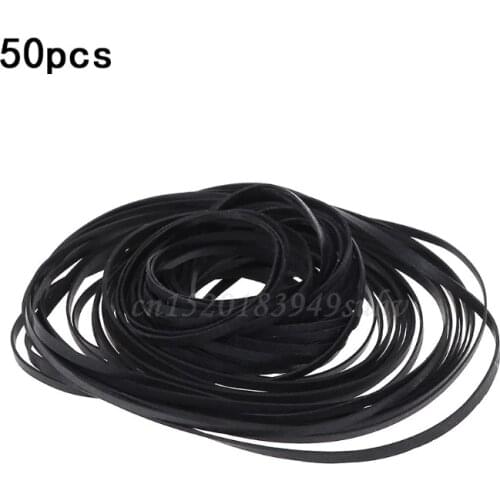 50PCS Universal Mix Cassette Tape Machine Belts Assorted Common Flat Rubber Belt for Recorders Walkman CD DVD Drive 2mm Width