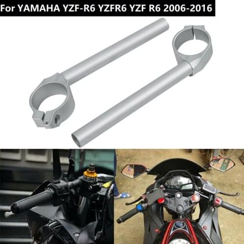 Clip on Handle Bars HandleBars Fit for YAMAHA YZF-R6 YZFR6 YZF R6 2006-2016 Silver