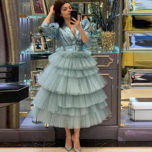 New Arrival Extra Puffy Tulle Skirts Women Plus Size Fluffy Custom Made Tiered Tutu Tulle Skirt Tea Length