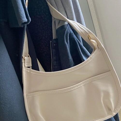 Retro Women Purse Handbag Solid Color Female Wide Strap Shoulder Messenger Bags Fashion Soft PU Leather Ladies Bucket Saddle Bag