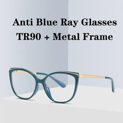 Women Fashion Anti Blue Ray Glasses Special Designed TR90 Oval Eyewear Frame Young Crowd Decoration Eye Protection Eyeglasses