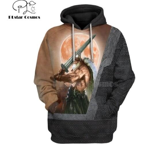 PLstar Cosmos Viking Warrior Tattoo Pullover Tracksuit casual 3D Print Zipper/Hoodie/Sweatshirt/Jacket/Mens Women style-72