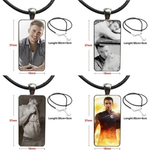 Chris Evans For Women Glass Pendant Galaxy Pendant Necklace Women Steel Plated Necklaces Jewelry