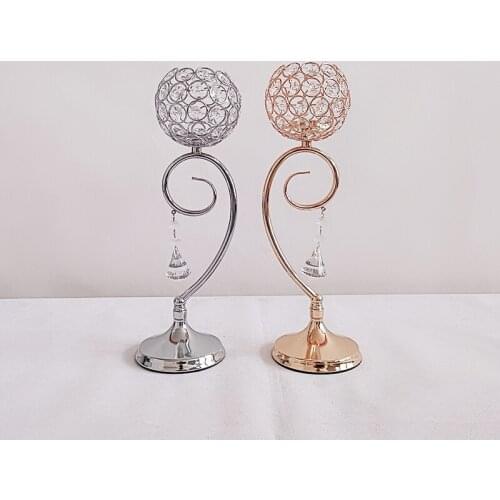 1pcs/lot gold Candle Holder Gold Crystal Candelabra Wedding Table Centerpieces Decoration Birthday Party Home Holder