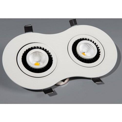 12pcs Free shipping 10W/20W Dimmable COB led Recessed downlight AC85-265V 360 Degree Rotating LED Spot light led ceiling lamp